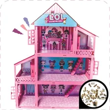 Casa Casinha De Boneca Que Abre E Fecha Com M贸veis Completa Cor Rosa Ou Azul Conforme Tema E Foto No An煤ncio Foto mini 4