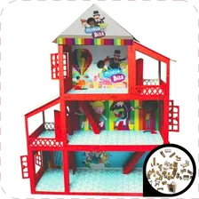 Casa Casinha De Boneca Que Abre E Fecha Com M贸veis Completa Cor Rosa Ou Azul Conforme Tema E Foto No An煤ncio Foto mini 2