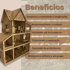 Casa de boneca infantil em mdf pintado + parquinho Grupo Paraiso Foto mini 2