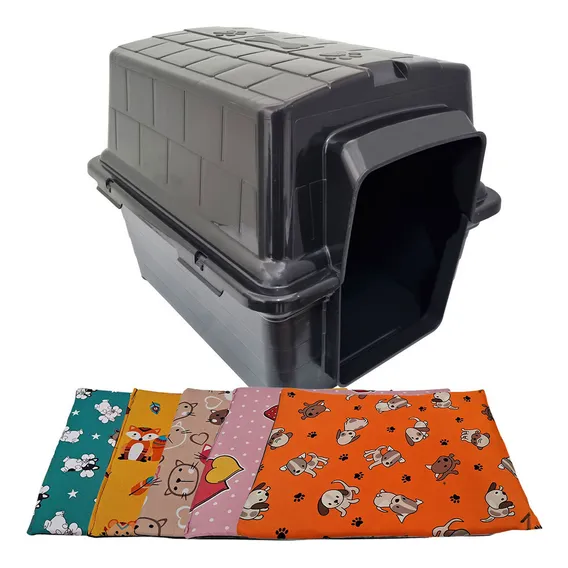 Casa para cãe tipo 2 em 1 Furacão Pet 2 em 1 para raça 3 - black Foto 1