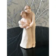 Casal C/ Bebê No Colo Resina 15x5 Estatua Decoração Anjinho Foto mini 4