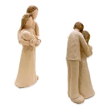 Casal C/ Bebê No Colo Resina 15x5 Estatua Decoração Anjinho Foto mini 2