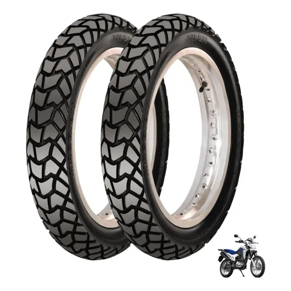 Casal Pneu Maggion Viper 90x90x19 / 110x90x17 Nxr125/150/160 Foto 1