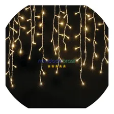 Cascata 400 Leds 10 Metros Branca Quente Natal Pisca Ou Fixa Cor Das Luzes Branco-quente 220v Foto mini 1