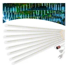 Cascata 8 Tubos LED Queda Pisca Pisca Chuva Gelo 50cm Luz Branco Foto mini 1