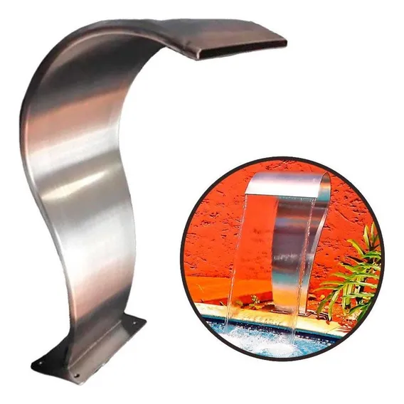 Cascata High Tech Naja Baby Inox Para Piscina 60x26cm Evald Foto 1