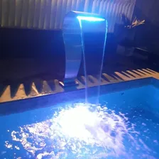 Cascata P/ Piscina Inox Naja 1mt C/ Led Rgb + Controladora Foto mini 2