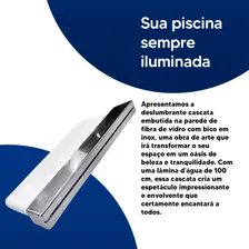 Cascata Para Piscina 100cm Embutir Em Fibra Bico Aço Inox Foto mini 4