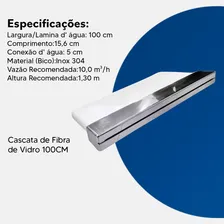 Cascata Para Piscina 100cm Embutir Em Fibra Bico Aço Inox Foto mini  3