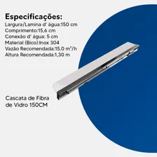 Cascata Para Piscina 150cm 1,5m Embutir Fibra Bico Aço Inox Foto mini 4