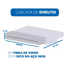 Cascata Para Piscinas Embutir Parede 1,5m 150cm Com Leds Rgb Foto mini  3