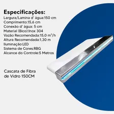 Cascata Para Piscinas Embutir Parede 1,5m 150cm Com Leds Rgb Foto mini 4