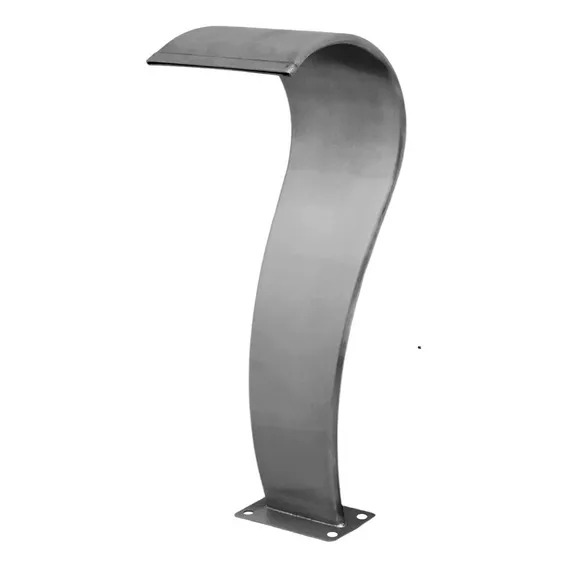 Cascata Piscina Aço Inox Escovado 50cm Base Reta Engate Soft Foto 1
