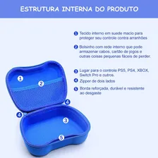 Case Controle Ps5 Ps4 Xbox Switch Pro Bolsa Estojo Com Alça Cor Azul Foto mini 2