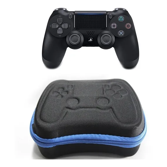Case Estojo Para Transporte Controle Ps4 Dualshock - Azul Cor Preto Zíper Azul Foto 1