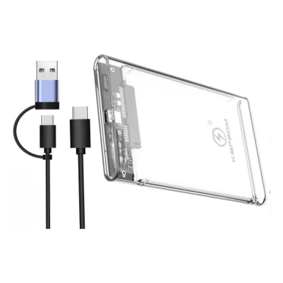 Case Hd Externo Usb 3.0 Hd 2.5 Notebook Pc Ps4 Transparente Foto 1