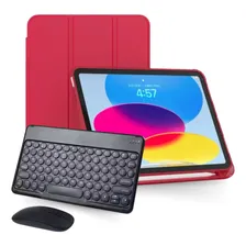Case iPad 10.9 + Teclado Bluetooth - Capa Cor Vermelho Foto mini 2