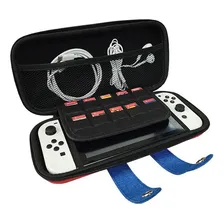 Case Nintendo Switch Oled Mario + 4 Grips + Película Vidro Foto mini 2