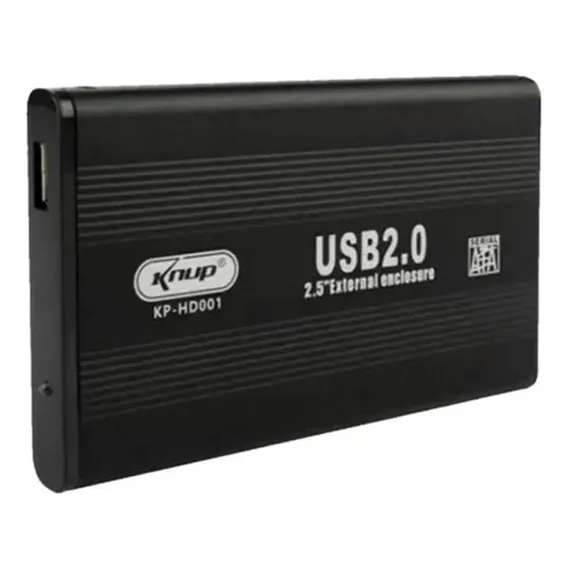 Case Para Hd Externo Sata 2,5 Usb 2.0 Metal Slim Cor Preto Foto 1