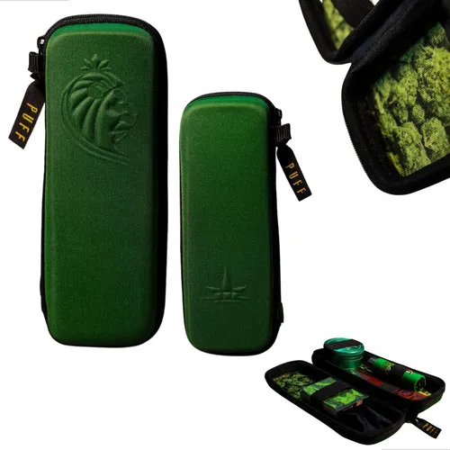 Case Puff Life Slim Estojo Com ZÃper Para Kit Head Shop Cor Verde Edição 420 Friends Foto 1