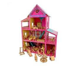 Casinha Boneca 36 Moveis Com Parquinho Desmontados Foto mini 2
