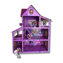 Casinha Boneca Desenho Tematica Mdf 43x33cm Casinha Magica Cor Lilás Foto  mini 1