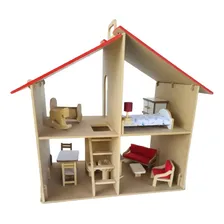 Casinha Boneca Flex - M贸veis - Madeira - 2 Andares - Bohney Foto mini 1