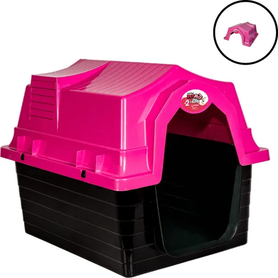 Casinha Cachorro Pequeno Porte N.2 Animais Domésticos Rosa Foto 1