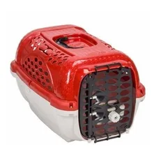 Casinha Caixa Transporte Pet Cães E Gatos Avião Panther N°3 Cor Vermelho Foto  mini 1