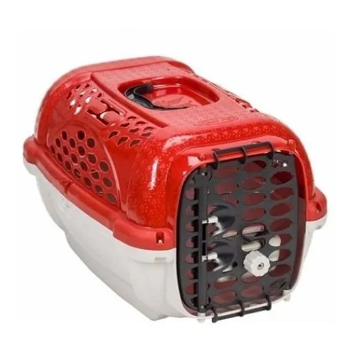Casinha Caixa Transporte Pet Cães E Gatos Avião Panther N°3 Cor Vermelho Foto 1