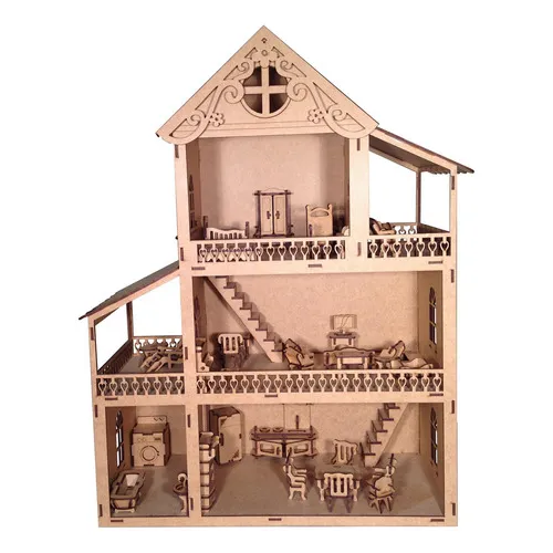 Casinha De Boneca Polly Lol Mdf + 43 M贸veis Foto 1