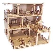Casinha Para Bonecas Kit Mansão + 35 Miniaturas De Moveis Foto mini  3