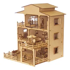 Casinha Para Bonecas Kit Mansão + 35 Miniaturas De Moveis Foto mini  2