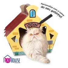 Casinha Para Gatos Cat House Brinquedo Para Gatinho Catmypet Cor Amarelo Foto mini 3