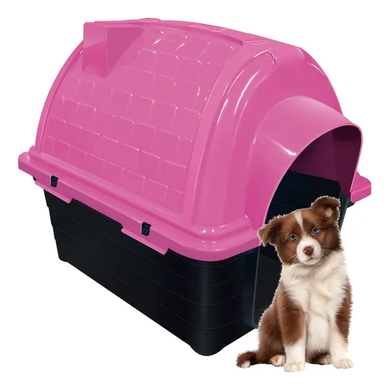 Casinha Pet Iglu Para Cachorros N5 Furacão Pet Cor Rosa Foto 1