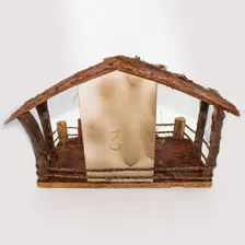 Casinha Rústica Presépio Madeira 40 Cm N3 Foto mini 3