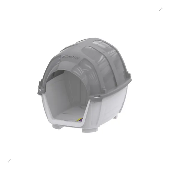 Casinha Stone House Plast Pet Cinza E Taupe Nº 4 Foto 1