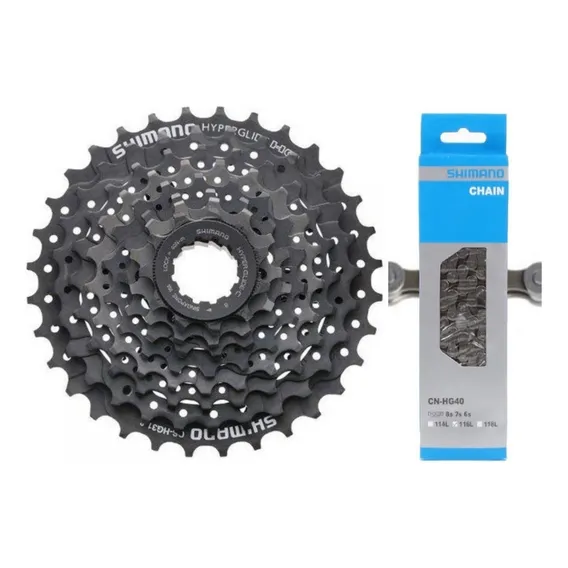 Cassete Altus Hg31 11-30 8v + Corrente Shimano Hg40 8v Foto 1