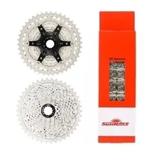 Cassete Catraca K7 Sunrace Ms3 10v 11x42 + Corrente 10v 116l Cor Prata Foto mini 1