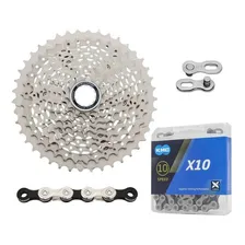 Cassete Shimano Deore M4100 11-42 + Corrente Kmc X10 10v Foto mini 1