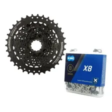 Cassete Shimano Hg31 11-34 Megarange + Corrente Kmc Prata 8v Foto mini 1