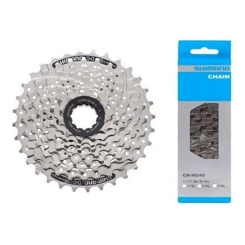 Cassete Shimano Tiagra Sora 8v Hg41 11-30 + Corrente Hg40 Foto 1