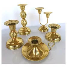 Castiçal Dourado 13cm (kit Com 2 Unidades ) Foto mini 3