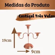 Castiçal Em Cobre 3 Velas Candelabro Foto mini 3