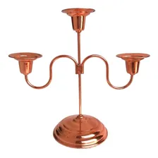 Castiçal Em Cobre 3 Velas Candelabro Foto mini 1