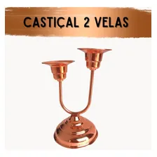 Castiçal Em Cobre Duas Velas Foto mini 2