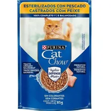 Cat Chow Sachê Gato Adulto Castrado Peixe 85gr Foto mini 2