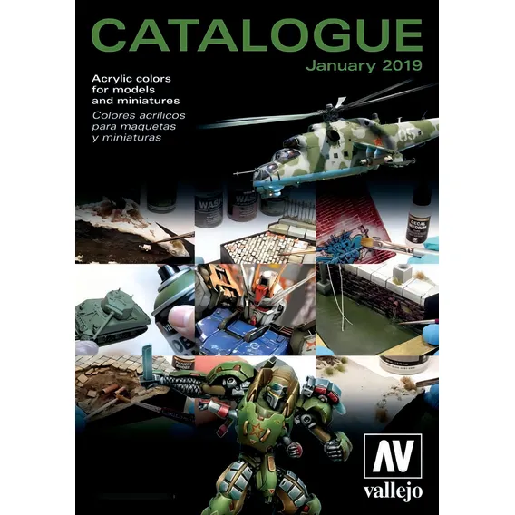 Catálogo Vallejo 2019, cores acrílicas, modelos em miniatura Foto 1