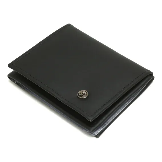 Cateira De Bolso Masculina Slim Em Couro Preta Confortavel Cor PRETA LF Foto 1