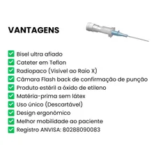 Cateter Intravenoso 22g Cx C/ 50 Und - Safelet Cath Nipro Foto mini 4